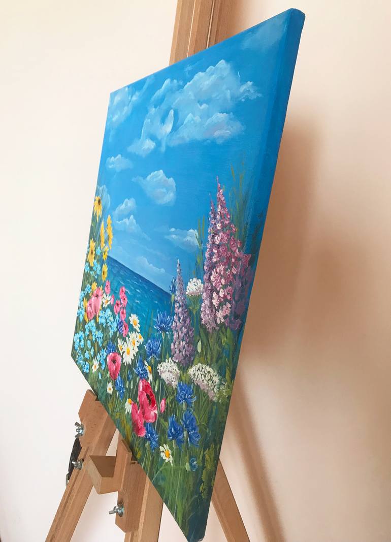 Original Impressionism Floral Painting by Olha Karavayeva