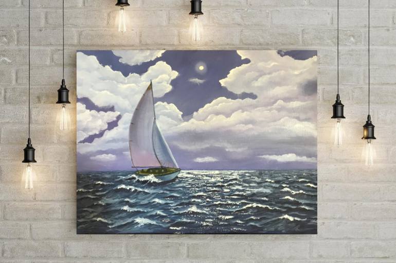 Original Impressionism Seascape Painting by Olha Karavayeva