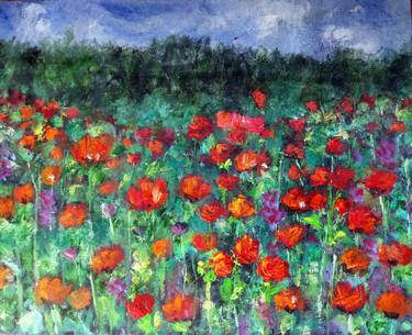 Poppy Field Oil Painting thumb