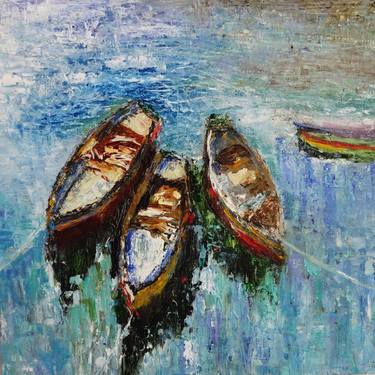 Original Fine Art Sailboat Paintings by Indrani Ghosh