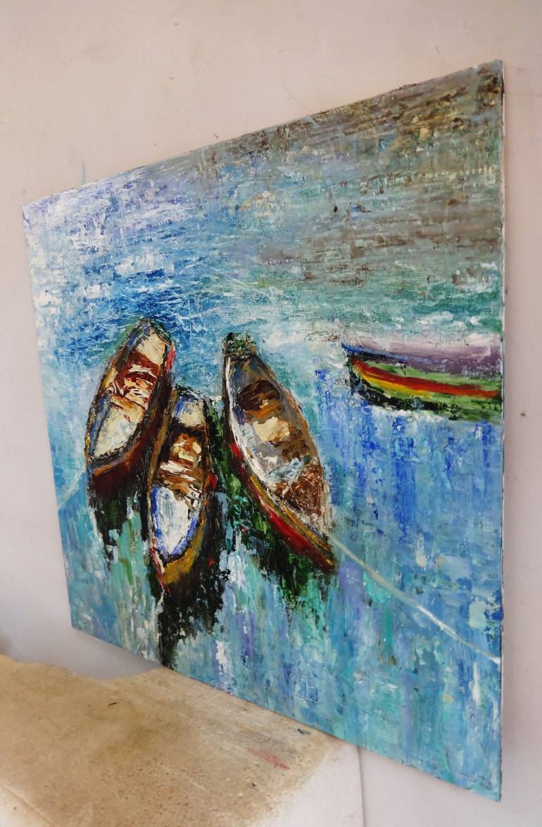Original Sailboat Painting by Indrani Ghosh