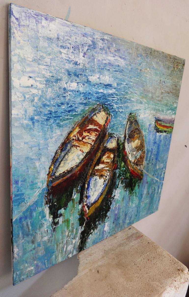 Original Fine Art Sailboat Painting by Indrani Ghosh