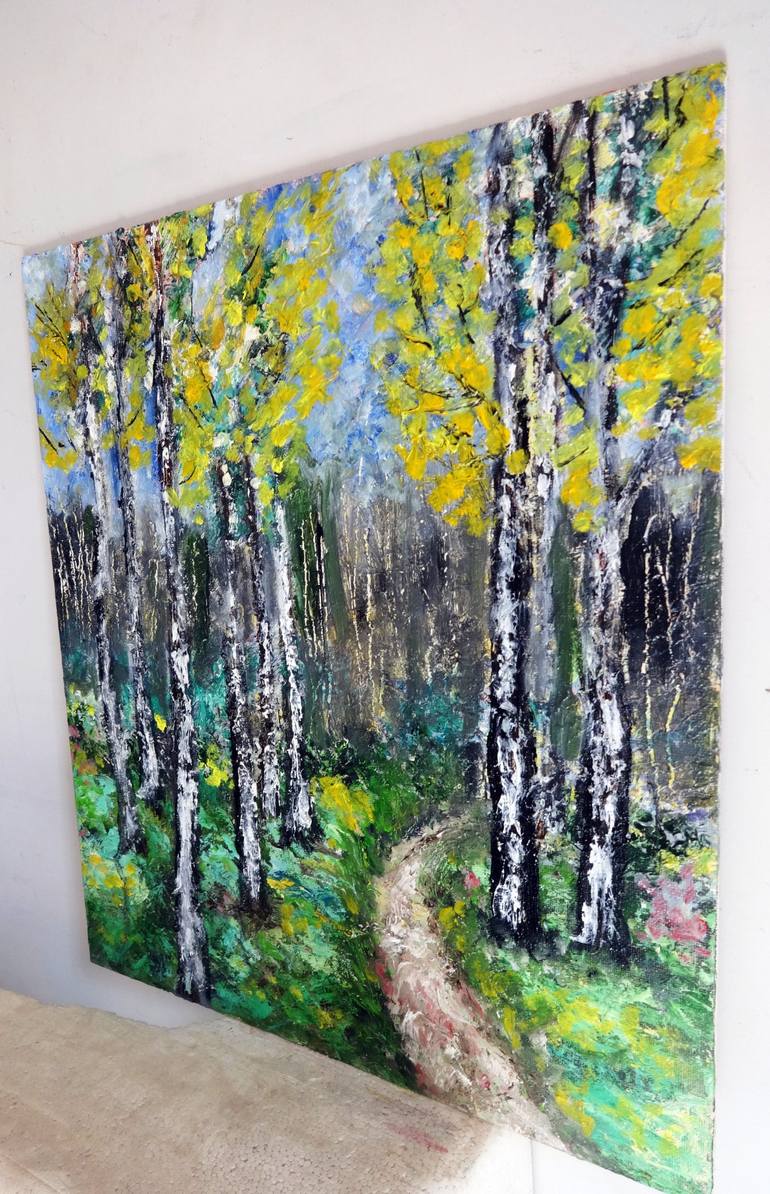 Original Impressionism Tree Painting by Indrani Ghosh