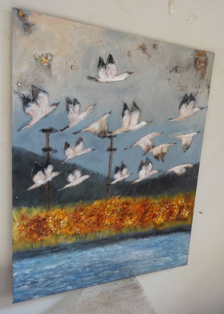 Original Expressionism Aerial Painting by Indrani Ghosh
