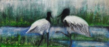 The Crane Birds Oil Painting thumb