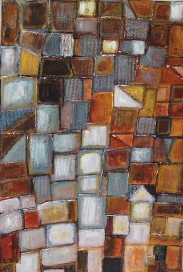 Mosaic on the wall Mixed Media Abstract Painting thumb