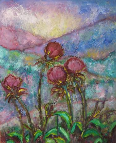 Holy Thistles on the Hills Oil Painting thumb
