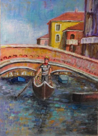 Original Impressionism Boat Paintings by Indrani Ghosh