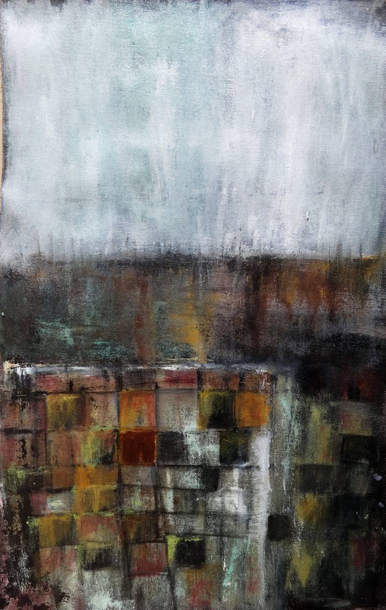 Original Geometric Abstract Painting by Indrani Ghosh
