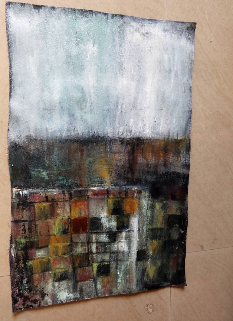 Original Geometric Abstract Painting by Indrani Ghosh