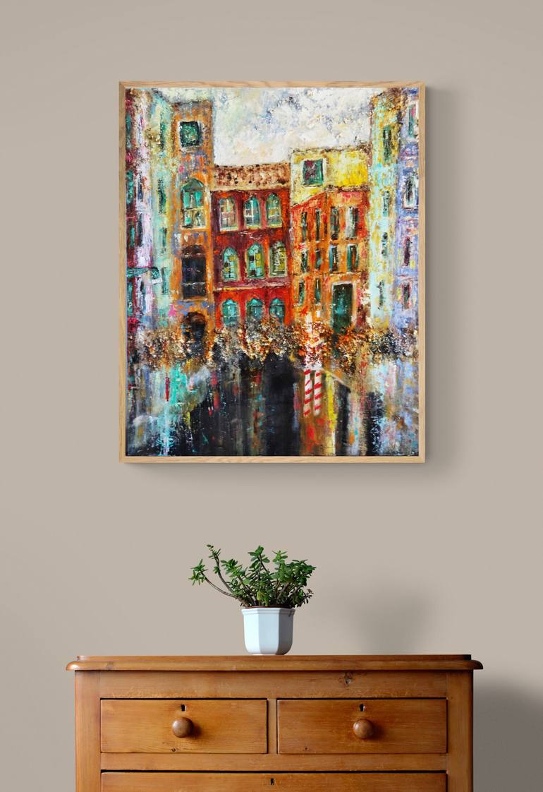 Original Abstract Architecture Painting by Indrani Ghosh
