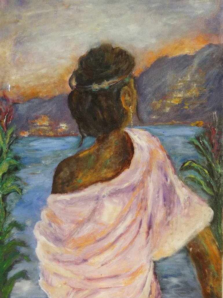 Original Impressionism Women Painting by Indrani Ghosh