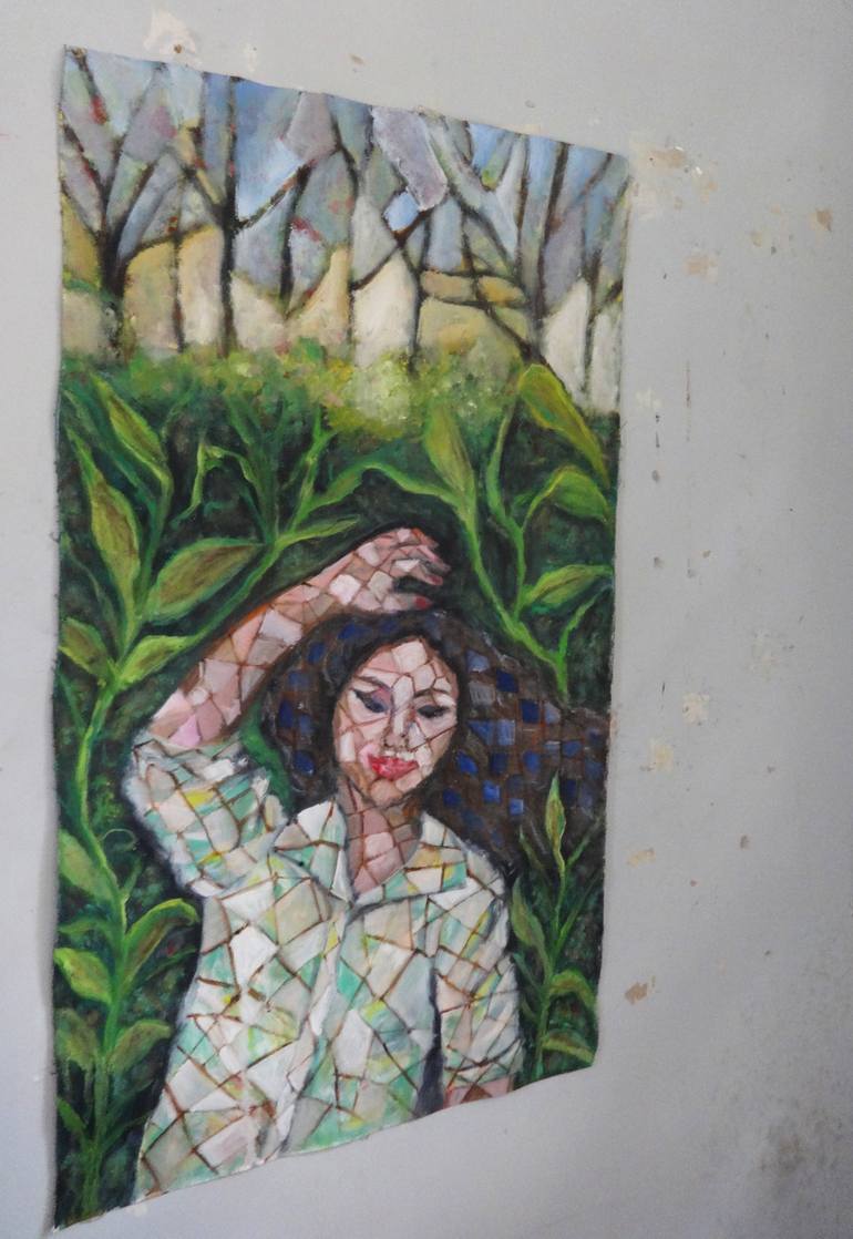 Original Abstract Expressionism Women Painting by Indrani Ghosh