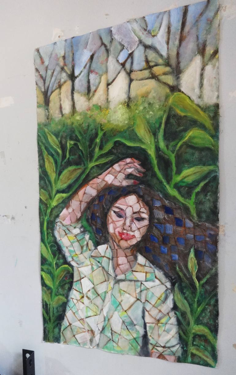 Original Abstract Expressionism Women Painting by Indrani Ghosh