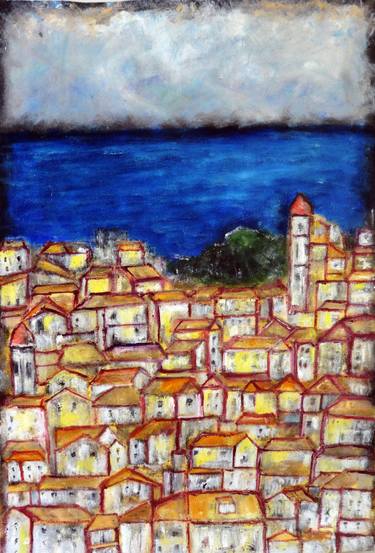 Original Abstract Expressionism Seascape Painting by Indrani Ghosh