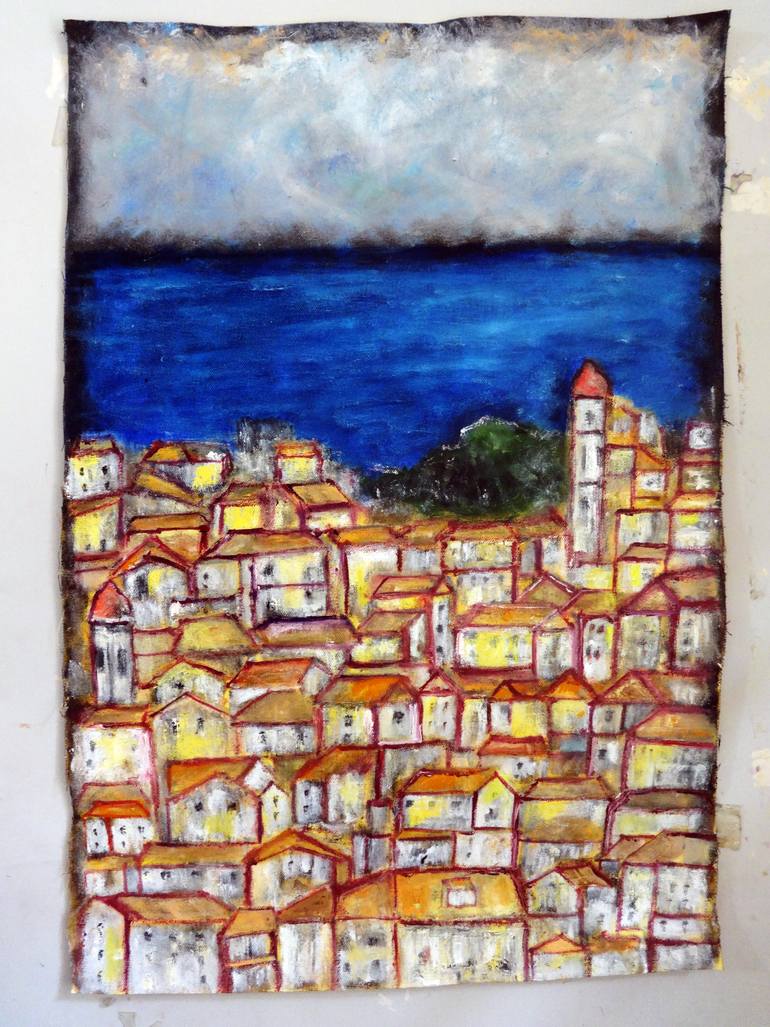 Original Abstract Expressionism Seascape Painting by Indrani Ghosh