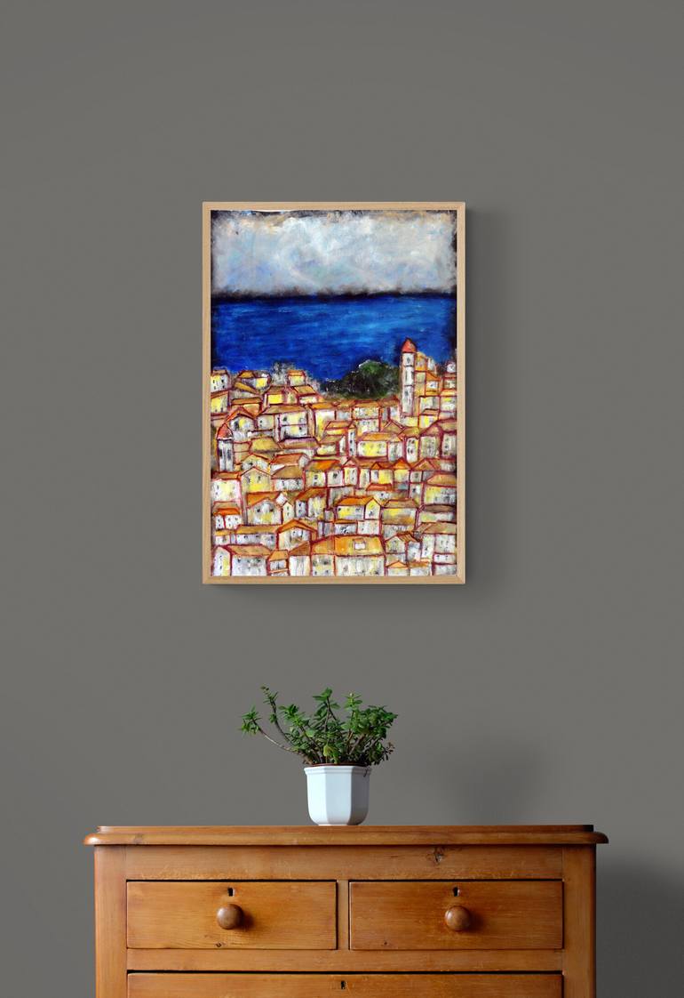 Original Abstract Expressionism Seascape Painting by Indrani Ghosh