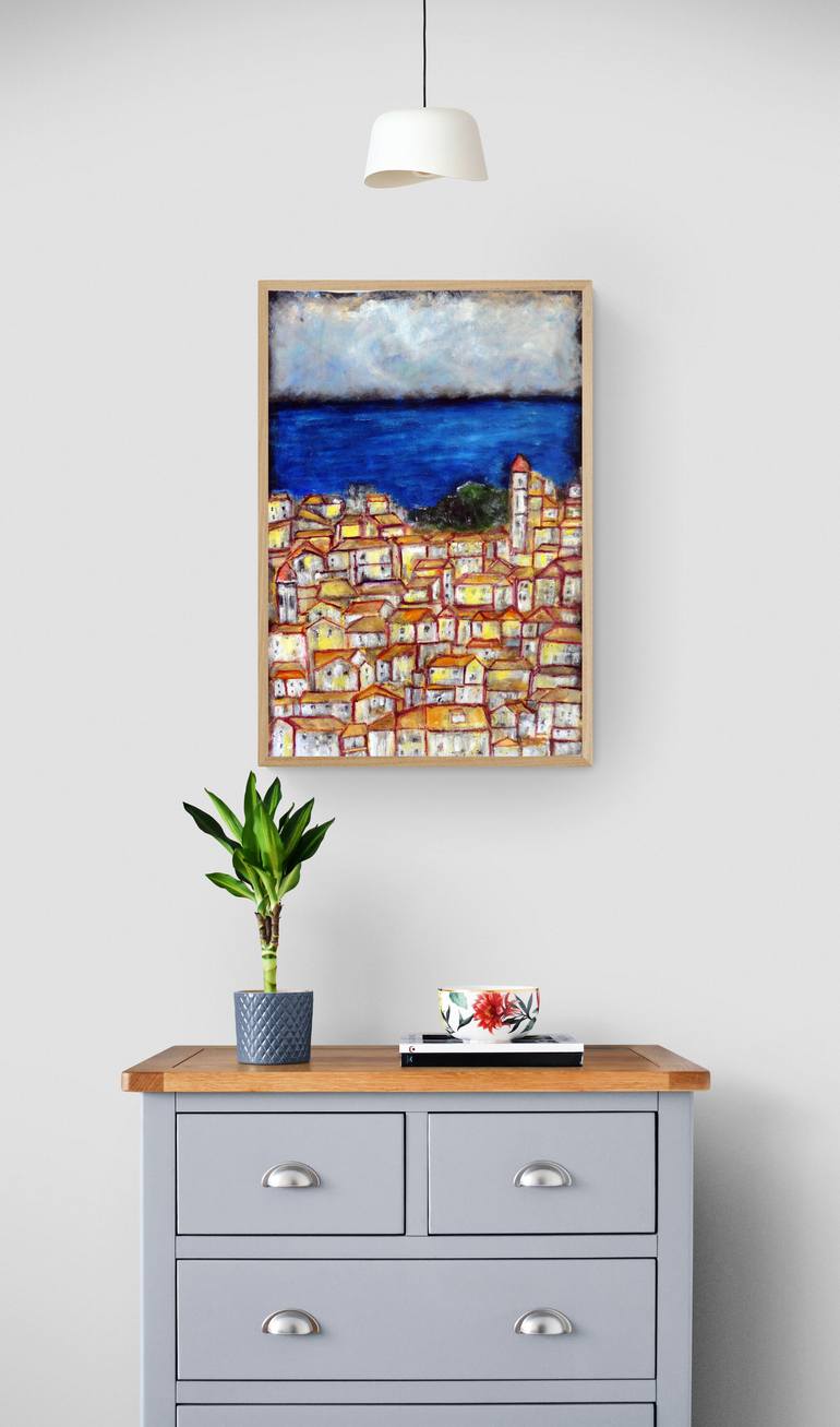 Original Abstract Expressionism Seascape Painting by Indrani Ghosh