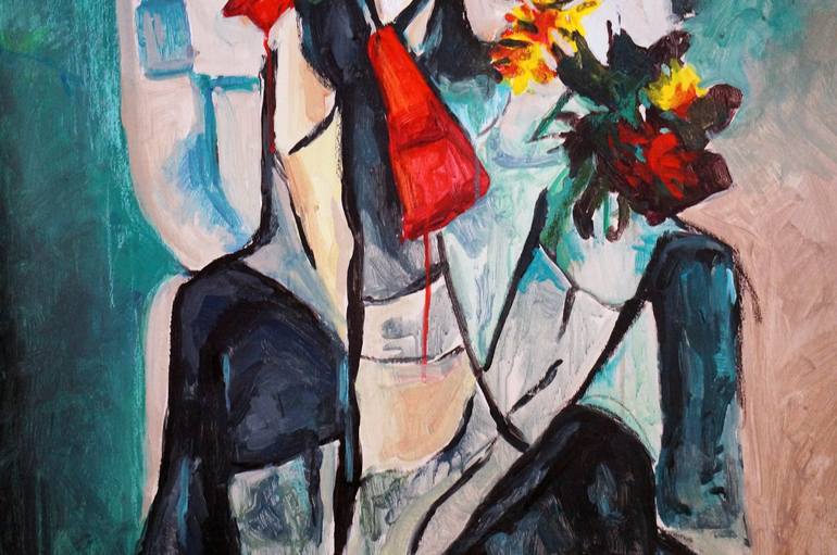 Original Women Painting by Christos Baloukos