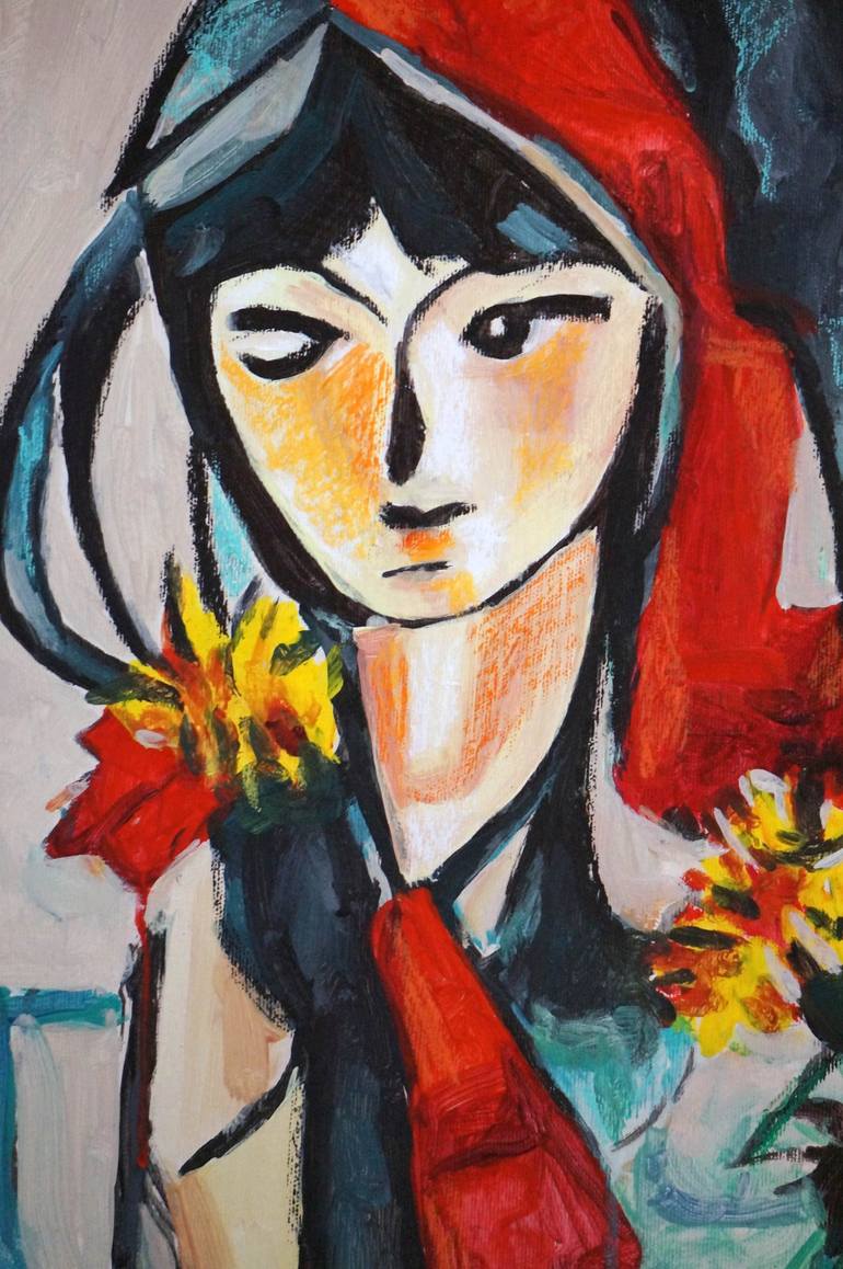Original Cubism Women Painting by Christos Baloukos