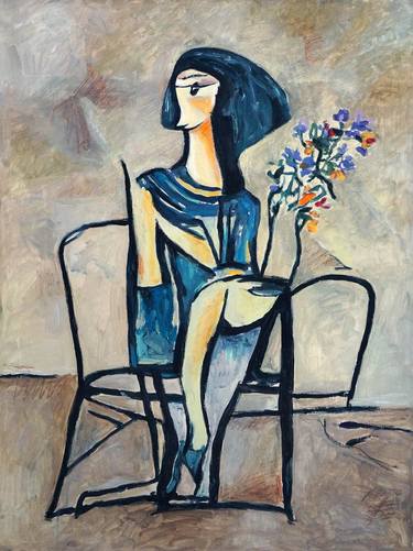 Original Cubism Women Paintings by Christos Baloukos