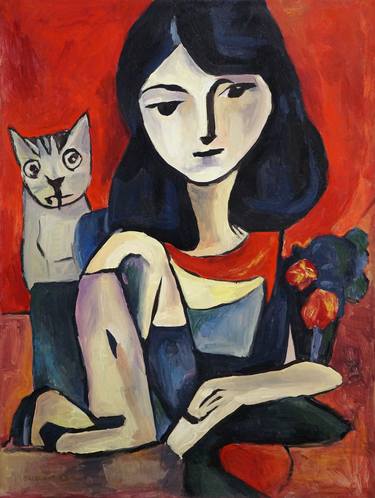 Print of Cubism Women Paintings by Christos Baloukos