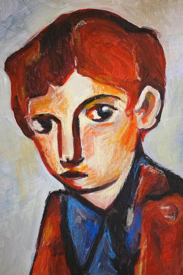 Original Cubism Kids Painting by Christos Baloukos