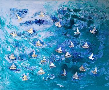 Original Abstract Expressionism Seascape Paintings by Christos Baloukos