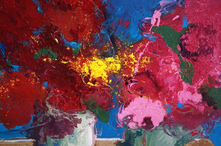 Original Abstract Expressionism Floral Painting by Christos Baloukos