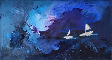 Original Minimalism Seascape Paintings by Christos Baloukos