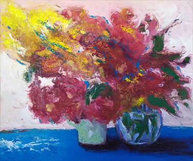 Original Abstract Expressionism Floral Paintings by Christos Baloukos