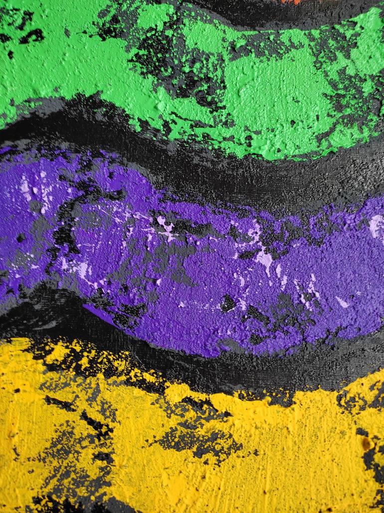 Original Abstract Geometric Painting by Caliz- Sandrine Bollaert