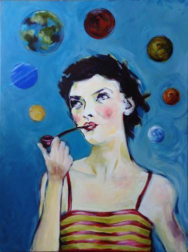 Print of Figurative Outer Space Paintings by Pat Dumez