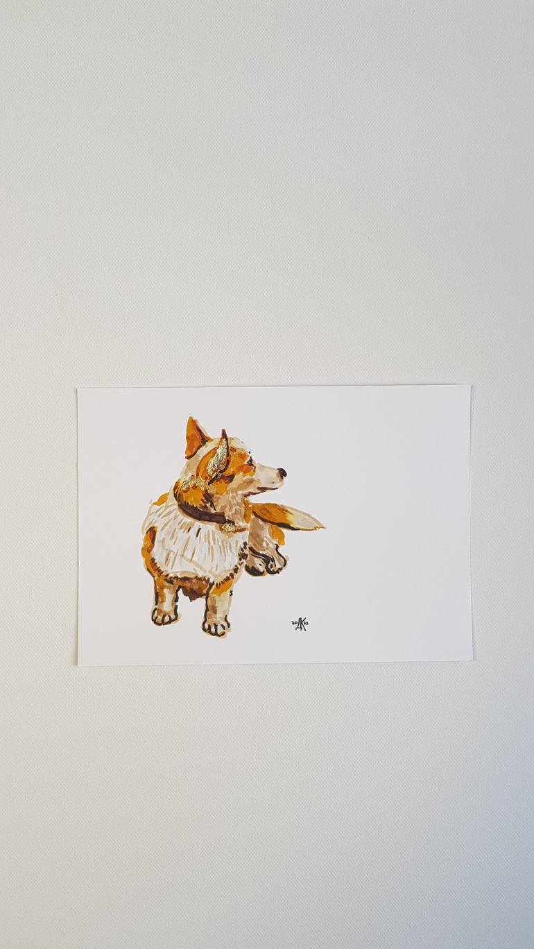 Original Dogs Painting by Ekaterina Deryugina