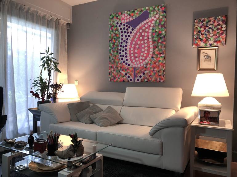 Original Abstract Floral Painting by Jorge Cuneo