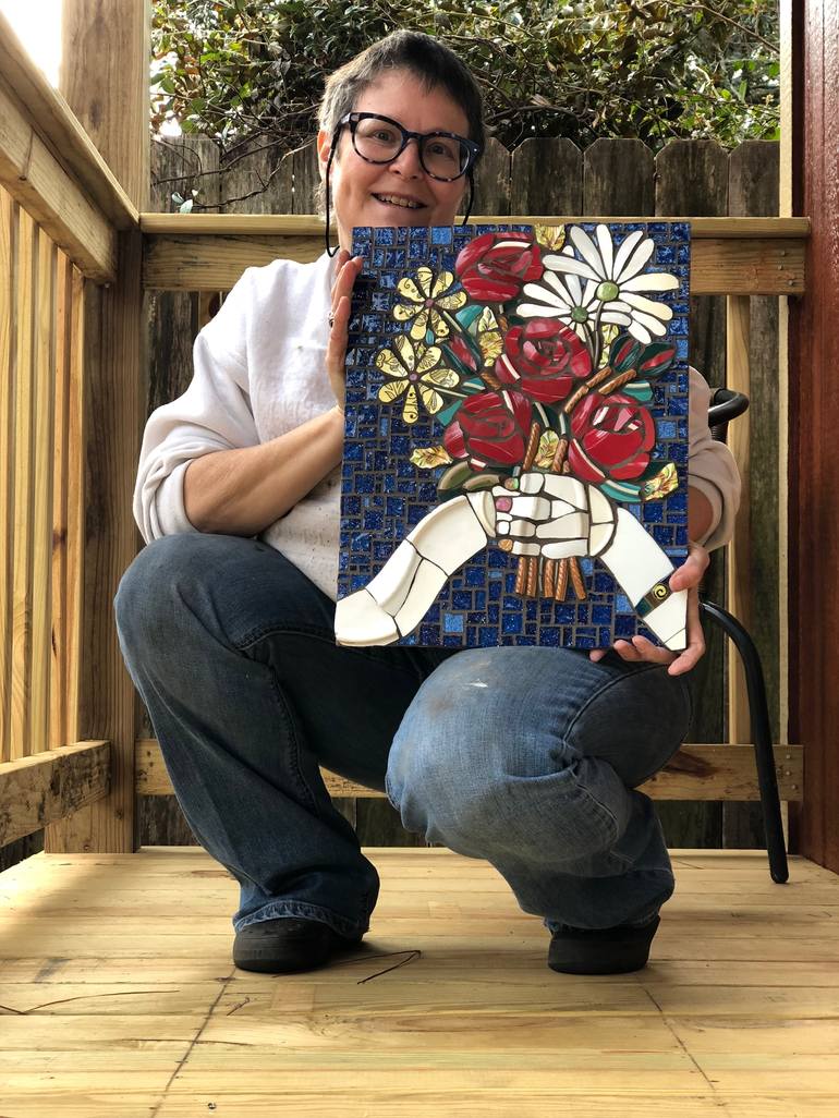 Original Modernism Floral Painting by Gila Rayberg