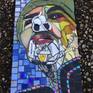 Original Mosaic Portrait
From an ongoing series of portraits of portrait artists
7" x 12.5" - stained & iridescent glass, ceramic, unglazed porcelain, and dinnerware