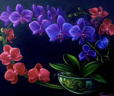 Original Realism Floral Paintings by Kateryna Hnunian