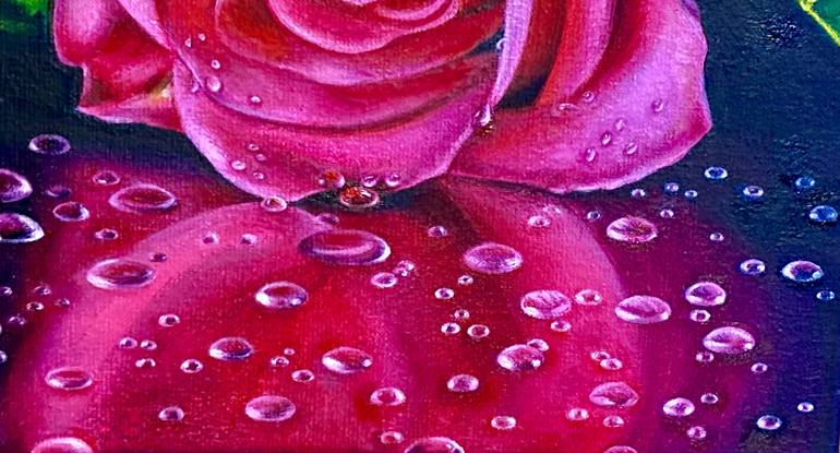 Original Photorealism Floral Painting by Kateryna  Hnunian 