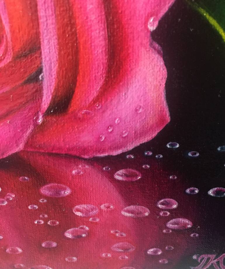 Original Photorealism Floral Painting by Kateryna  Hnunian 