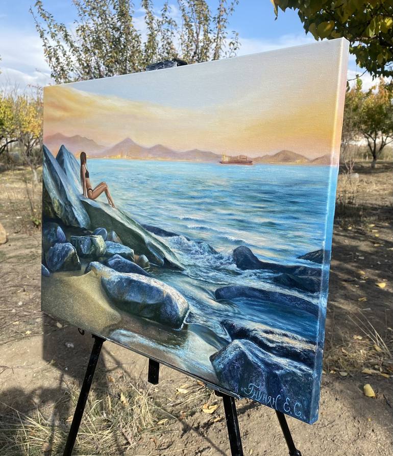 Original Realism Seascape Painting by Kateryna  Hnunian 