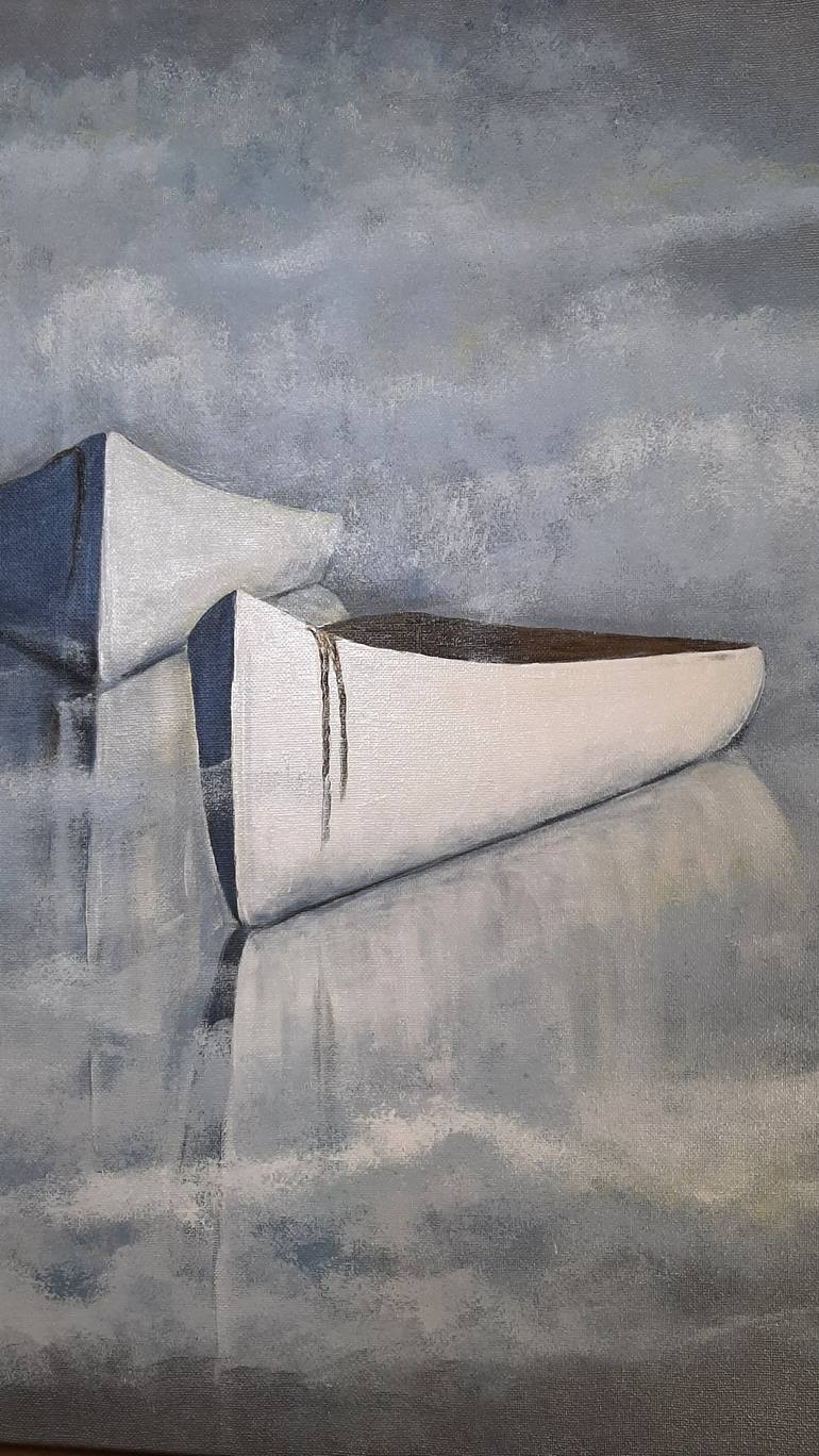 Original Abstract Expressionism Boat Painting by Katy  I