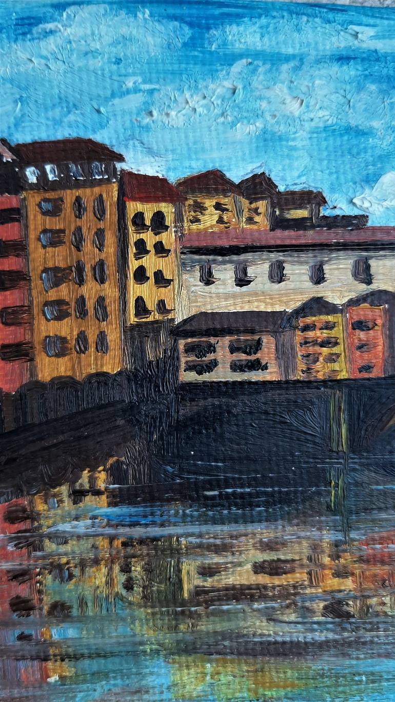 Original Expressionism Cities Painting by Katy  I