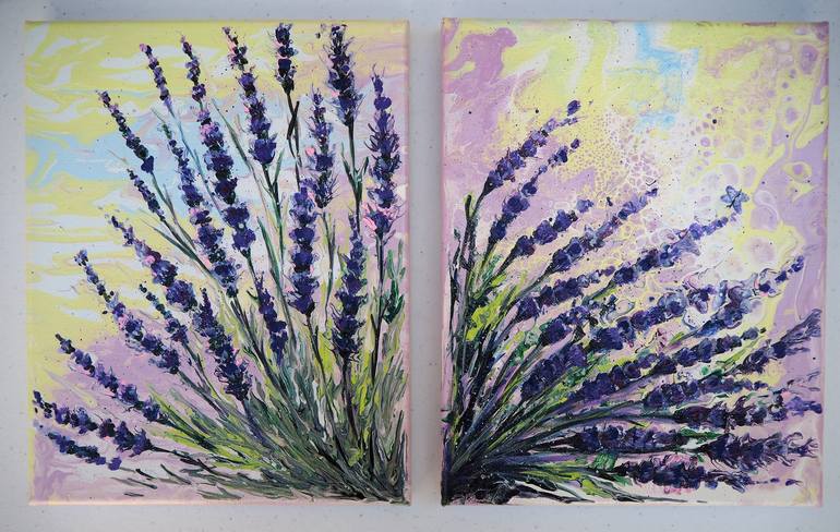 Original Abstract Botanic Painting by Katy  I