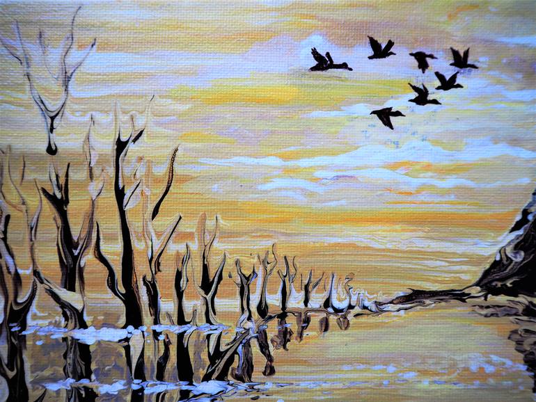 Original Abstract Expressionism Landscape Painting by Katy  I