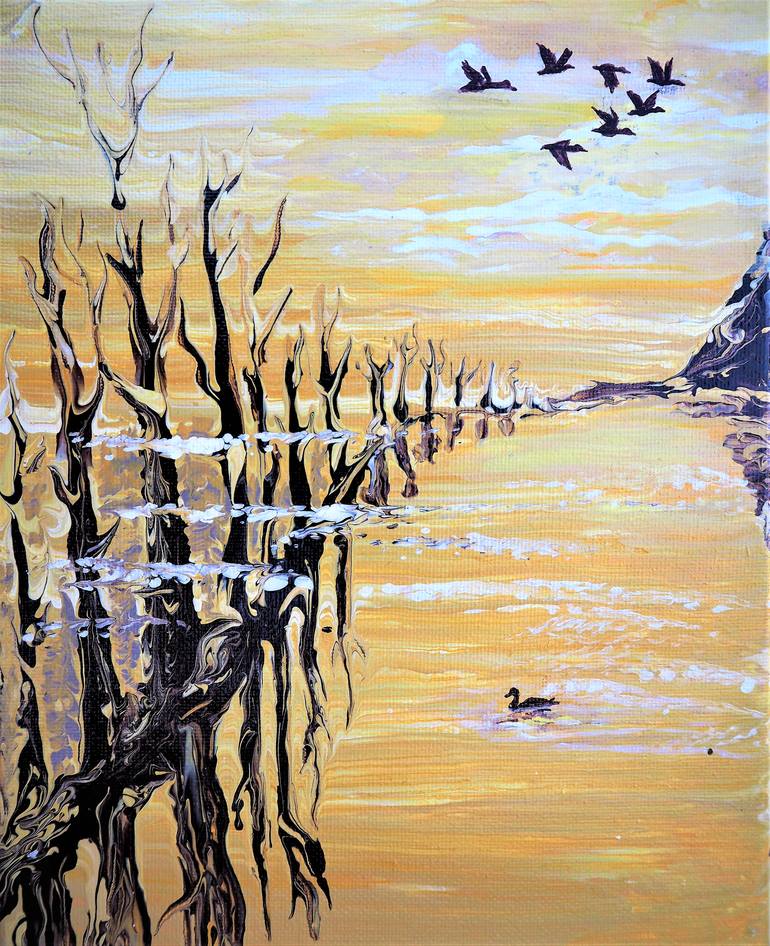 Original Abstract Expressionism Landscape Painting by Katy  I