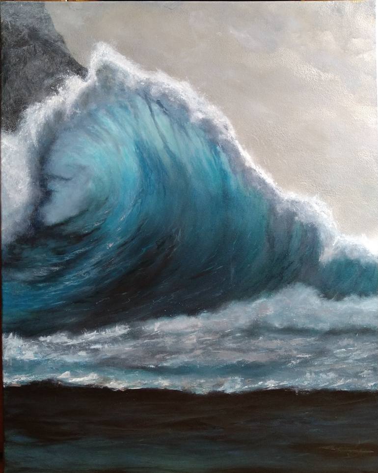 Big ocean wave Painting by Lazchenko Natalia | Saatchi Art