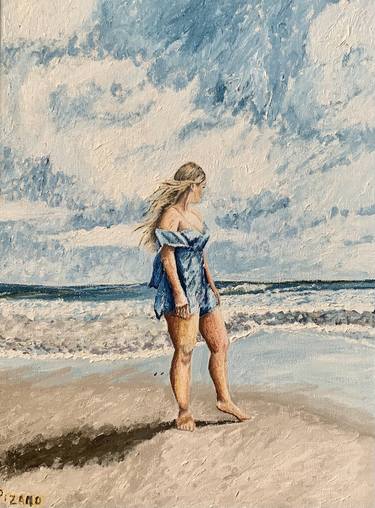 Original Beach Painting by Kenneth Pizano