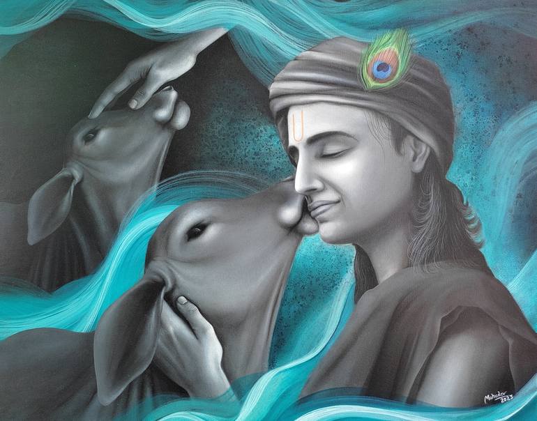 Original Figurative Religion Paintings by Mahadev Swarnakar