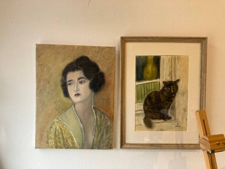 Original Impressionism Women Painting by Jin Kamei